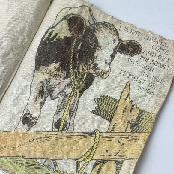 RARE Antique Saalfield Muslin Book "FOND PETS" 1928 Cloth Baby Book.‎ T63 - Picture 14 of 16